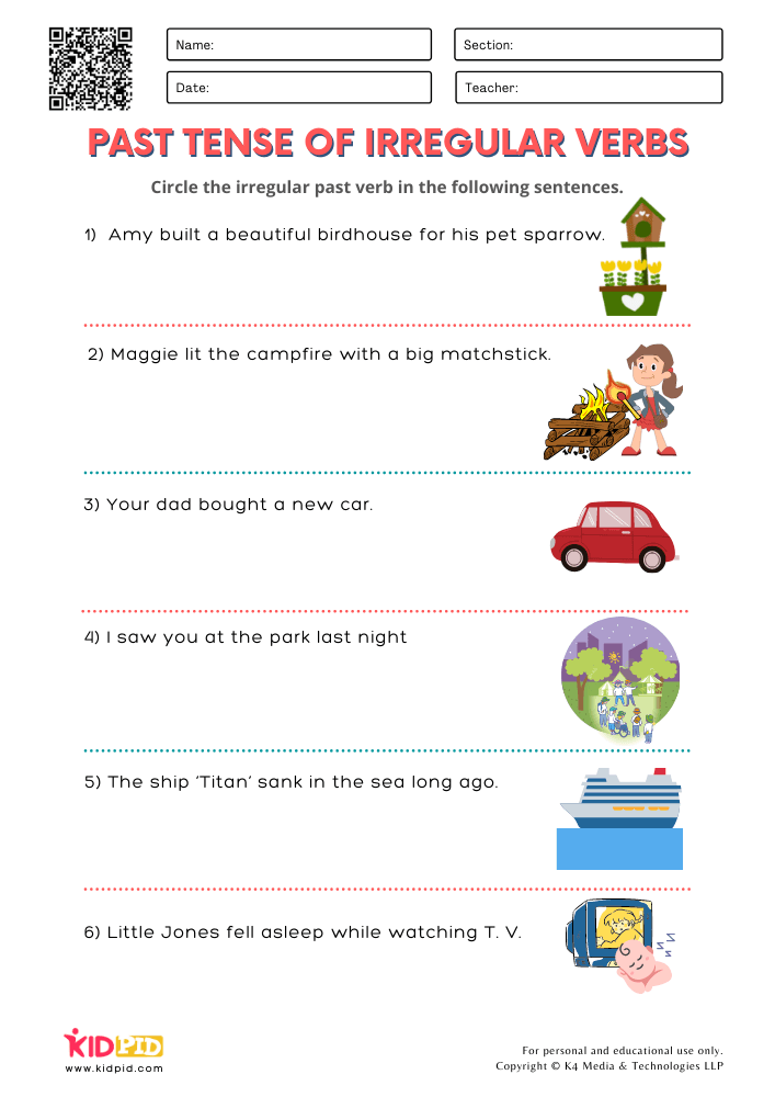 Past Tense Of Irregular Verbs Printable Worksheets For Grade 2 Kidpid