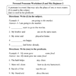 Personal Pronouns Worksheets I And Me Personal Pronouns Worksheets