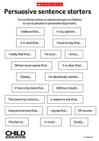 Persuasive Sentence Starters Persuasive Writing Writing Lessons 