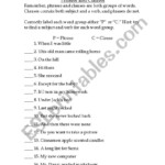 Phrase And Clause Worksheet