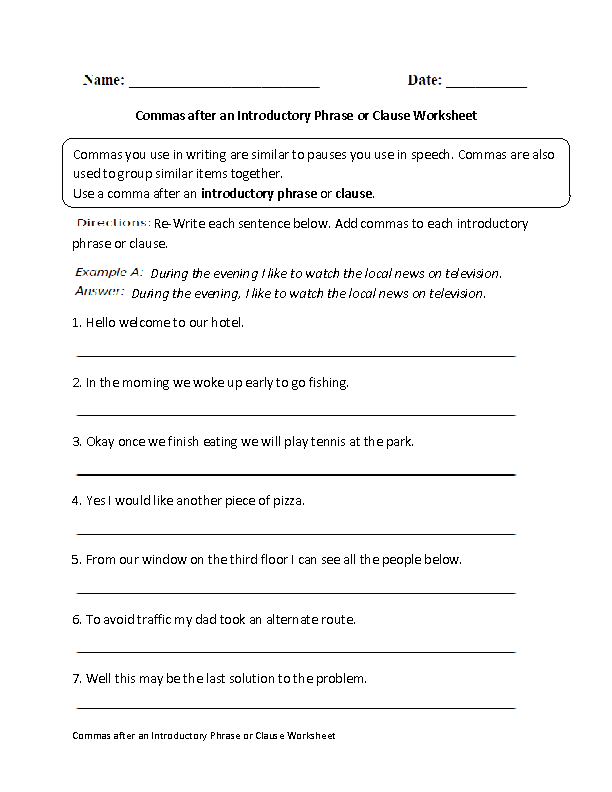 Phrases And Clauses Worksheet With Answers