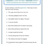 Prepositional Phrase Worksheet With Answers