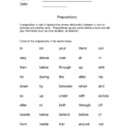 Prepositional Phrases Worksheets