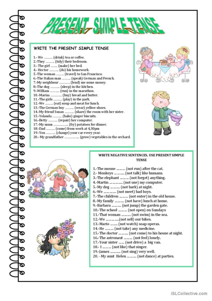 PRESENT SIMPLE AFFIRMATIVE NEGATIVE English ESL Worksheets Pdf Doc