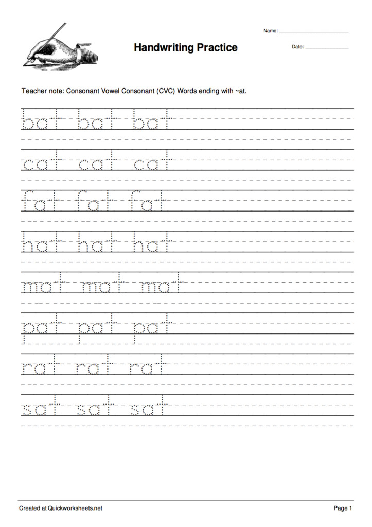 Printable Word Tracing Worksheets