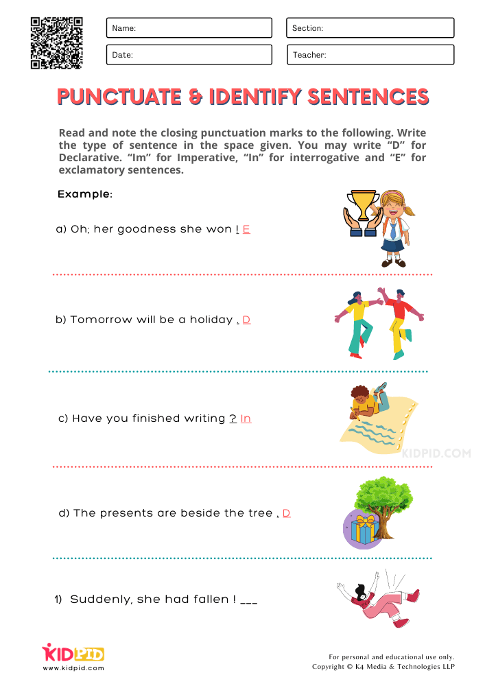 Punctuate Identify Sentences Free Printable Worksheets For Grade 2 