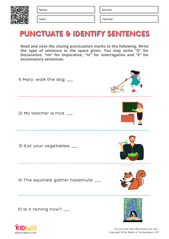 Punctuate Identify Sentences Free Printable Worksheets For Grade 2 