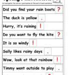 Punctuation Worksheet 1st Grade