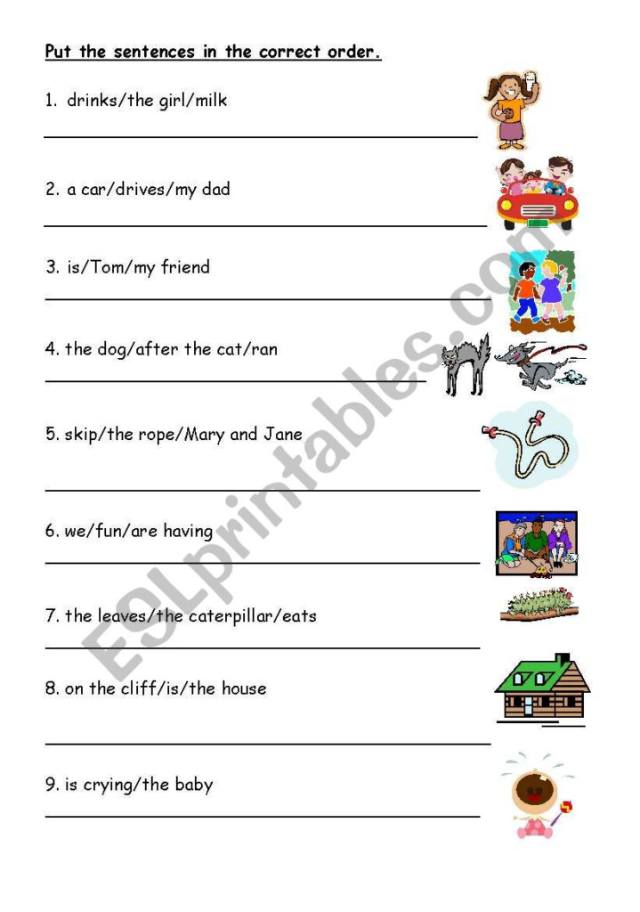 Put Sentences In The Correct Order ESL Worksheet By Isajos123