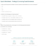 Quiz Worksheet Finding Correcting Fused Sentences Study