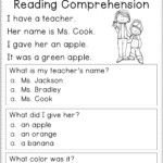 Reading Comprehension Worksheet Second Grade