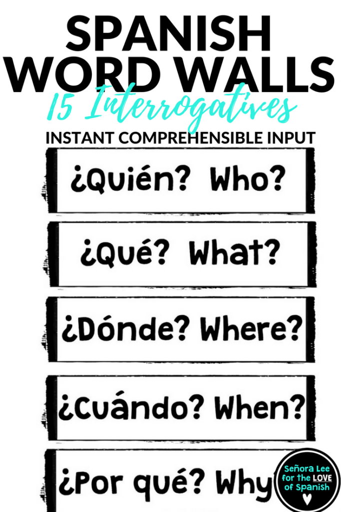 Reinforce 15 Spanish Interrogatives With This Big And Bold Black And 