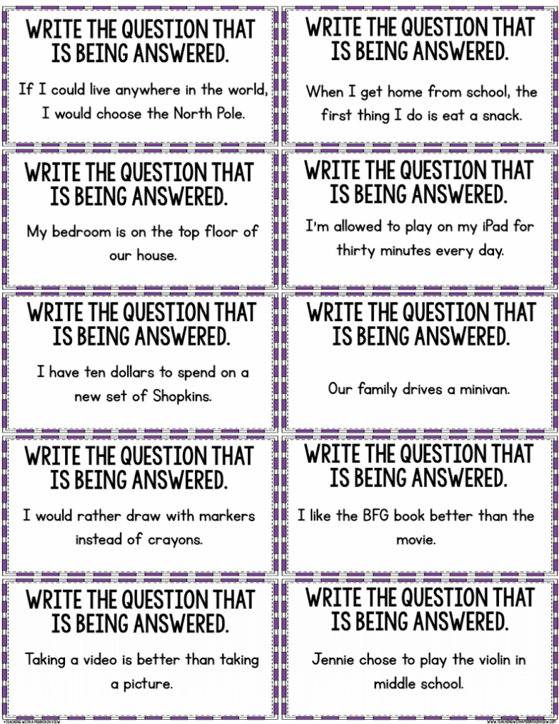 Restating The Question Practice Worksheet