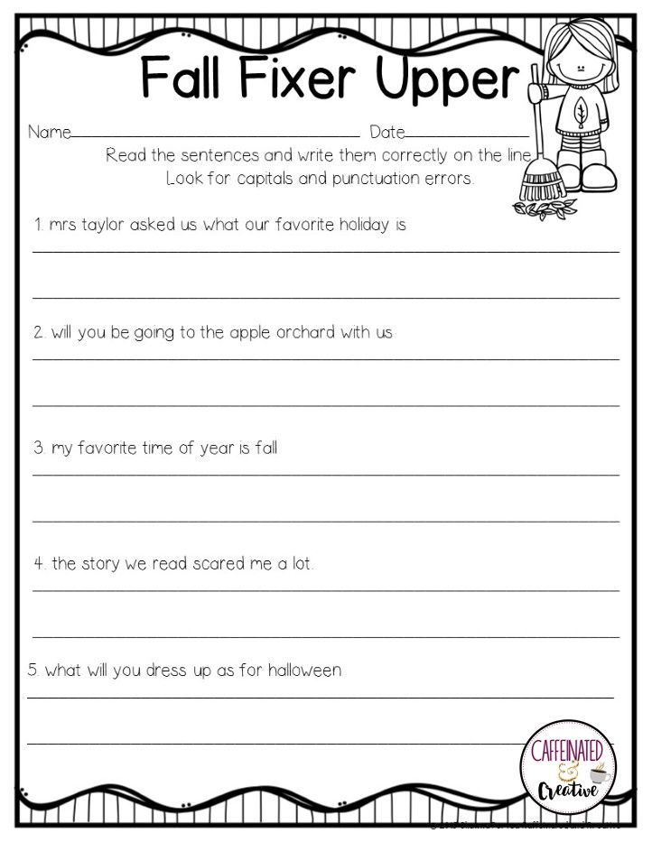 Revising Sentences Worksheet 2nd Grade