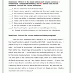 Run On Sentence Worksheet