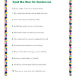 Run On Sentence Worksheet