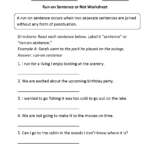 Run On Sentences Worksheet With Answers