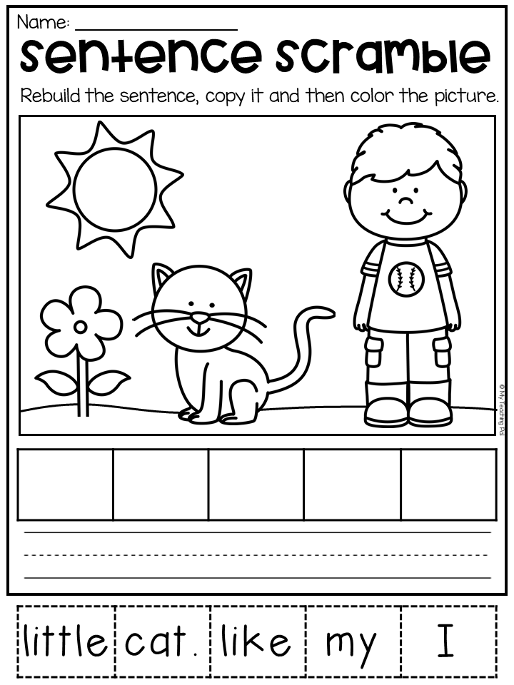 Scramble Sentence Worksheets