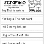 Scrambled Sentence Worksheet Kindergarten