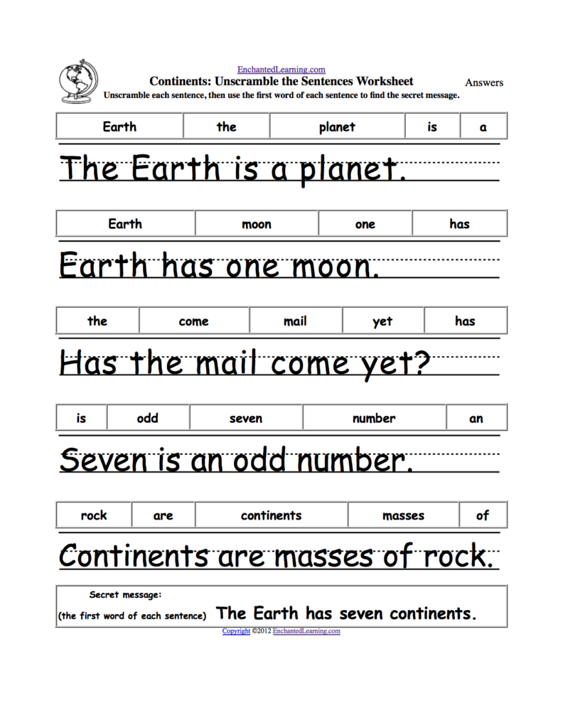 Scrambled Sentences Worksheets Grade 1 Sentenceworksheets