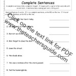 Second Grade Sentences Worksheets CCSS 2 L 1 f Worksheets