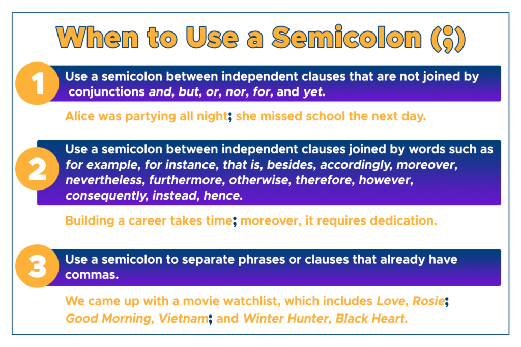 Semicolon The Combination Punctuation Curvebreakers