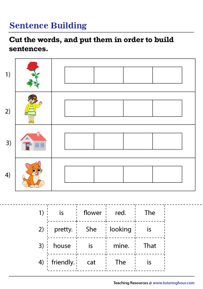 Sentence Building Worksheet Sentence Building Sentence Writing 