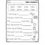 Sentence Building Worksheets For First Grade Worksheets For Kindergarten