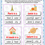 Sentence Completion Worksheet