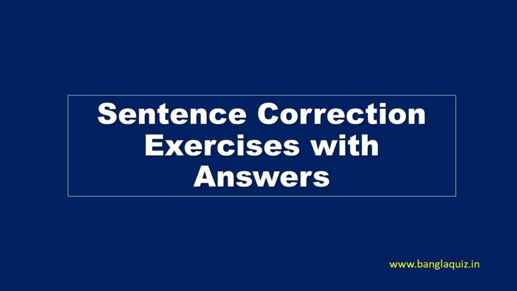 Sentence Correction Exercises With Answers PDF Download 
