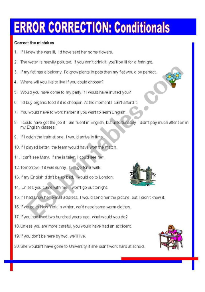 Sentence Errors Worksheet