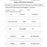 Sentence Exercises Grade 1 Worksheet