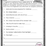 Sentence Fragment Worksheet 3Rd Grade