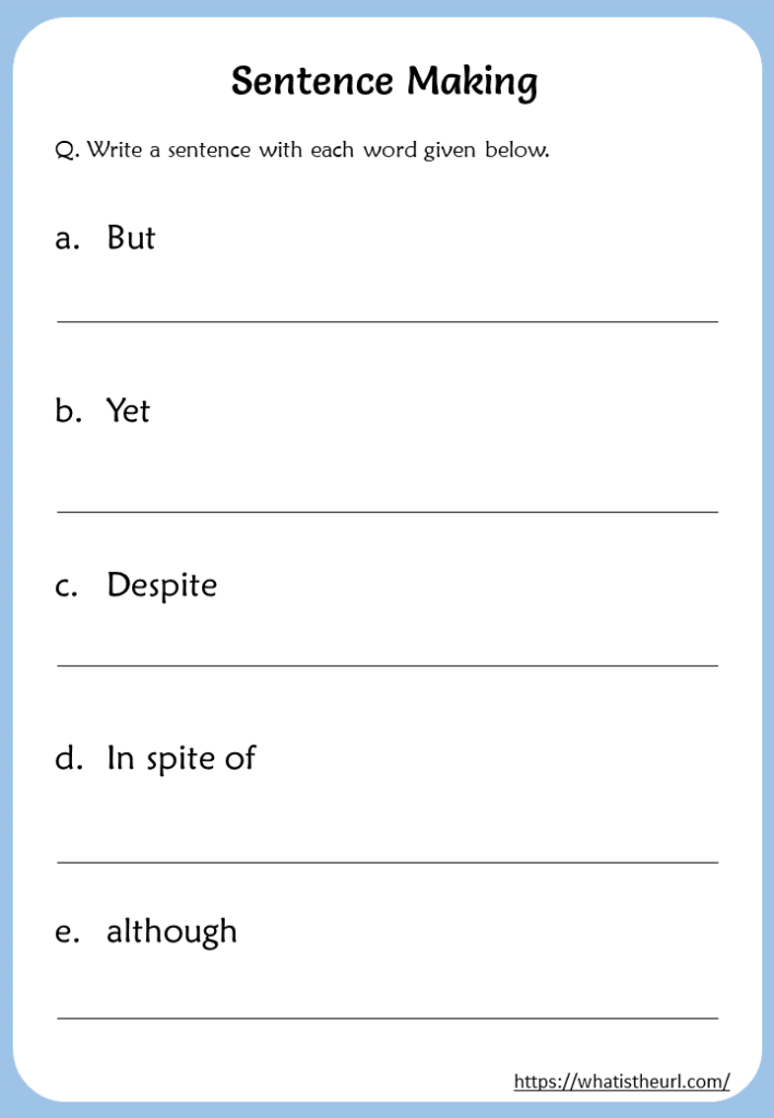 Sentence making worksheets for 6th grade Your Home Teacher