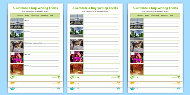 Sentence Of The Day Grammar Writing Sheets Daily Writing