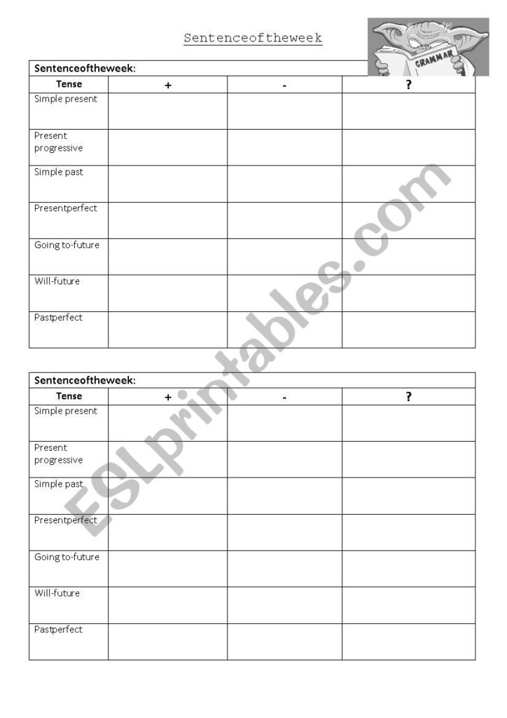 Sentence Of The Week Repetition Of Grammar ESL Worksheet By Fadenl