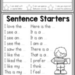 Sentence Starter Worksheets