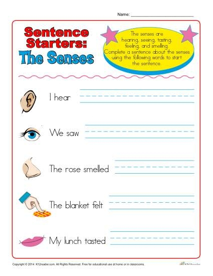 Sentence Starters Worksheets 99Worksheets