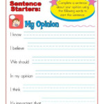 Sentence Starters Writing Opinions Worksheets 99Worksheets