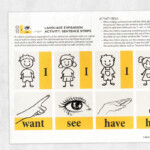 Sentence Strips For Language Expansion Adult And Pediatric Printable