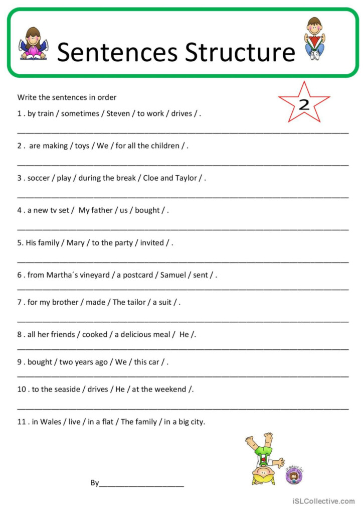 Sentence Structure 2 English ESL Worksheets Pdf Doc