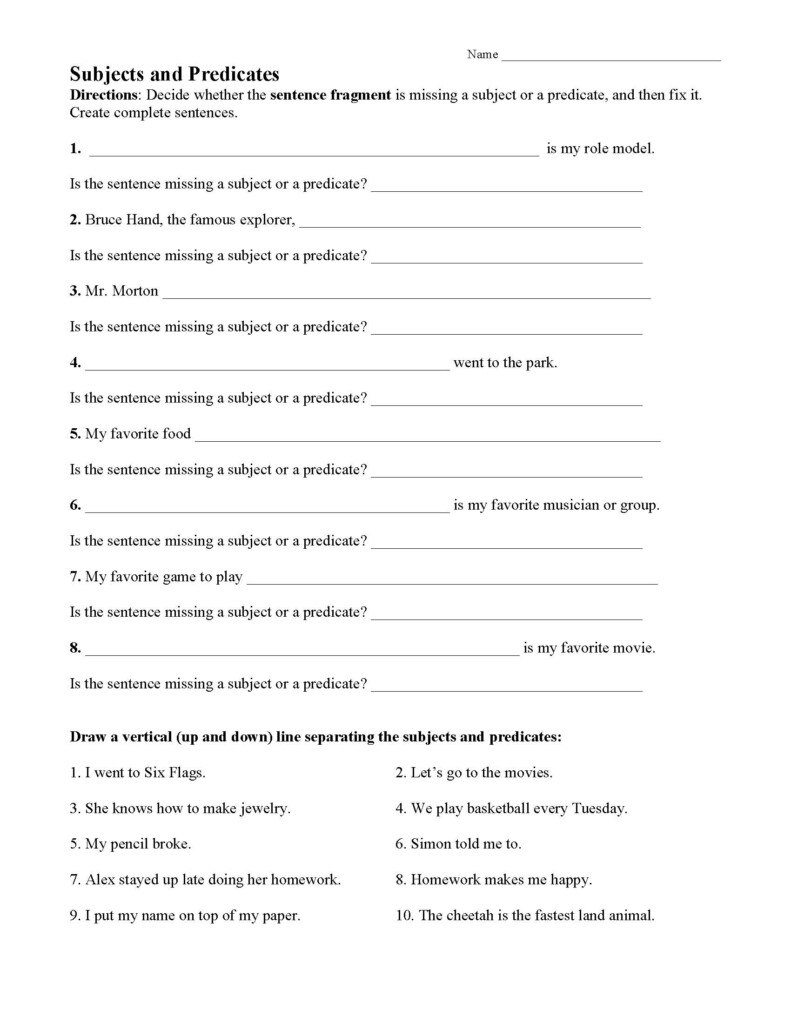 Sentence Structure Worksheets Language Arts Activities