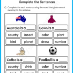 Sentence Worksheet For Grade 1 Worksheets For Kindergarten