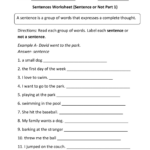 Sentence Worksheet For Grade 2 Name Date