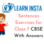 Sentences Exercises For Class 7 CBSE With Answers