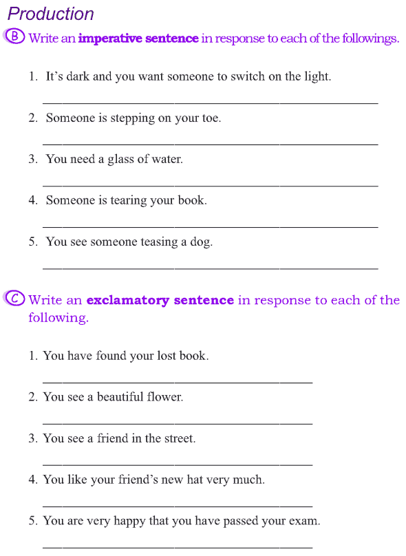 Sentences For Grade 4