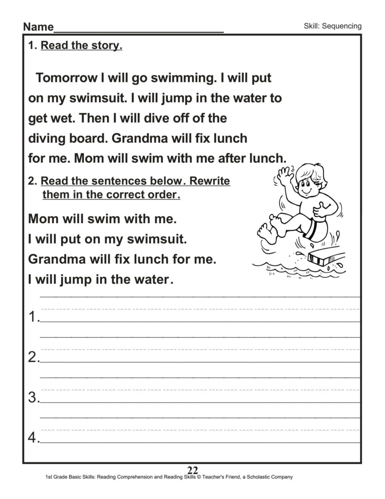 Sequence Worksheet For 2nd Grade