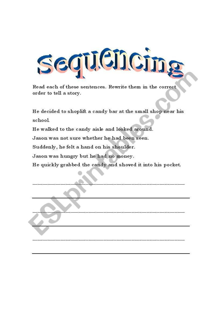 Sequencing Sentences To Make A Paragraph ESL Worksheet By Lyrill