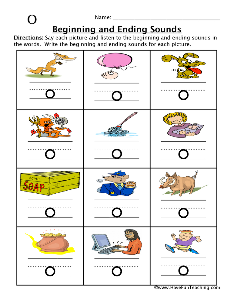 Short O Beginning And Ending Sounds Worksheet Have Fun Teaching