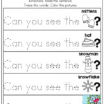 Sight Word Sentences Worksheets For Kindergarten